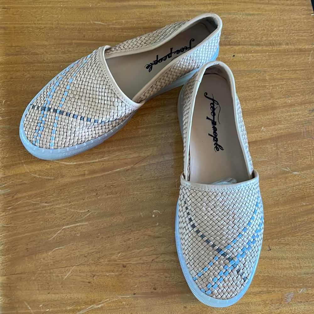 Brand new woven Free People slip ons